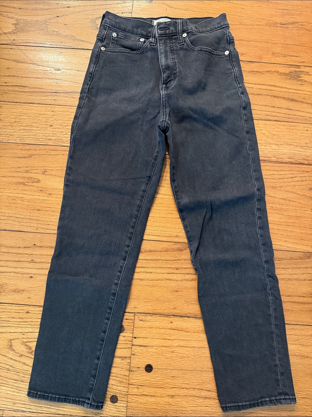 Madewell Straight Jeans in Washed Black